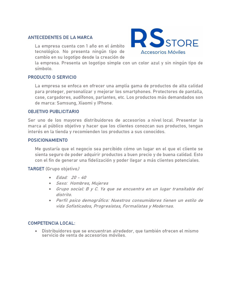 RS Store - Brief | PDF | Marca | Business