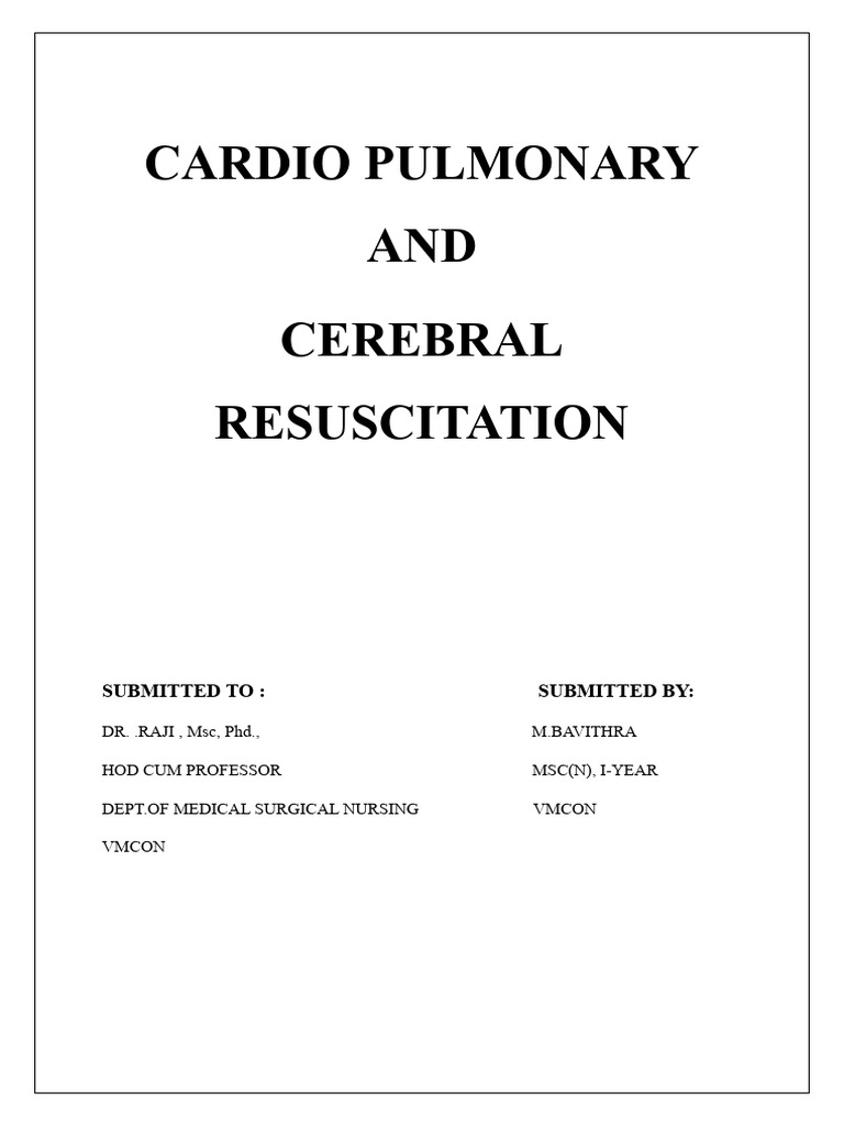 Cardiopulmonary and Cerebral Resuscitation Guide | PDF ...