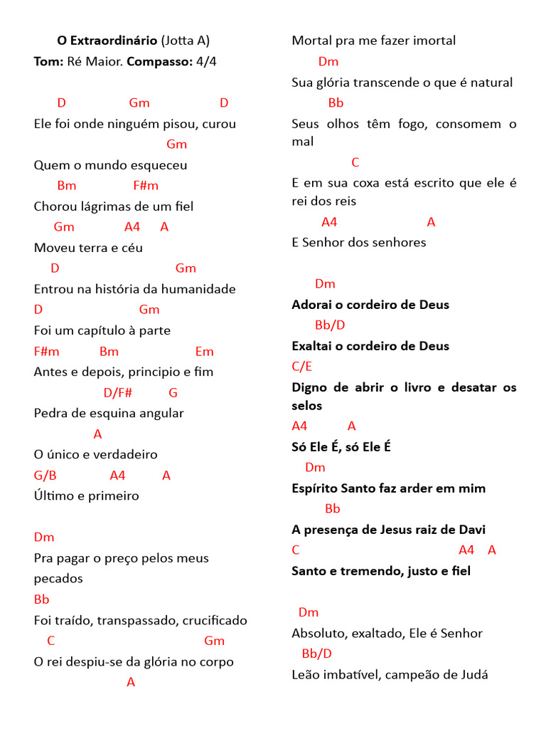 Cifras e Letra de 