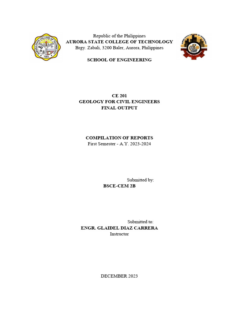 Geology for Civil Engineers Reports | PDF | Rock (Geology) | Igneous Rock