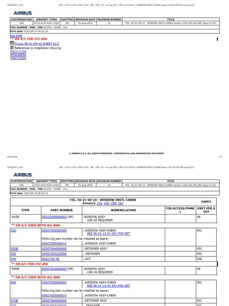 A320 Cabin Window Installation IPC | PDF | Aircraft | Aviation