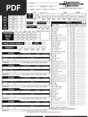 Character Sheet Druid V3 5 Pdf Leisure Activities Dungeons Dragons