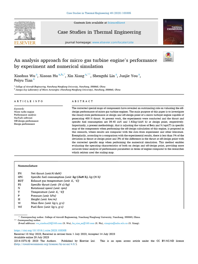 Micro Gas Turbine Performance Analysis | PDF | Engines | Mechanical ...