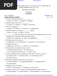 11th Commerce Book Back One Mark Questions and Answers English Medium