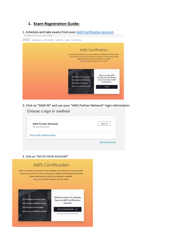 AWS Certification Exam Registration Guide | PDF