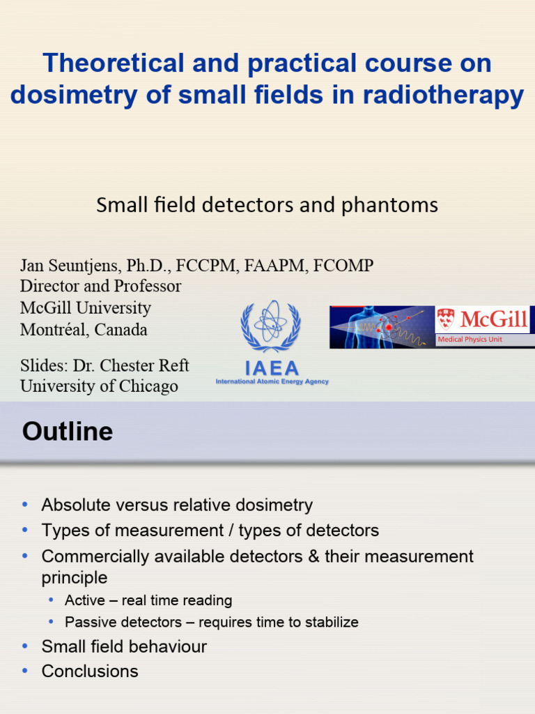 Small Field Dosimetry in Radiotherapy | PDF | Dosimetry | Field Effect ...