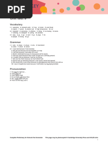Complete Preliminary For Schools Unit Test 9 Plus Answer Key