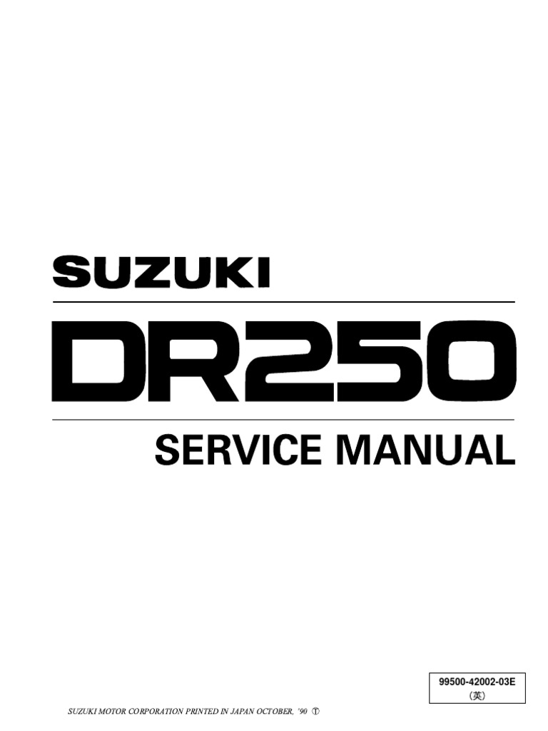 Suzuki Dr250 Dr-250 Sp250 1982-1985 Service Repair Manual