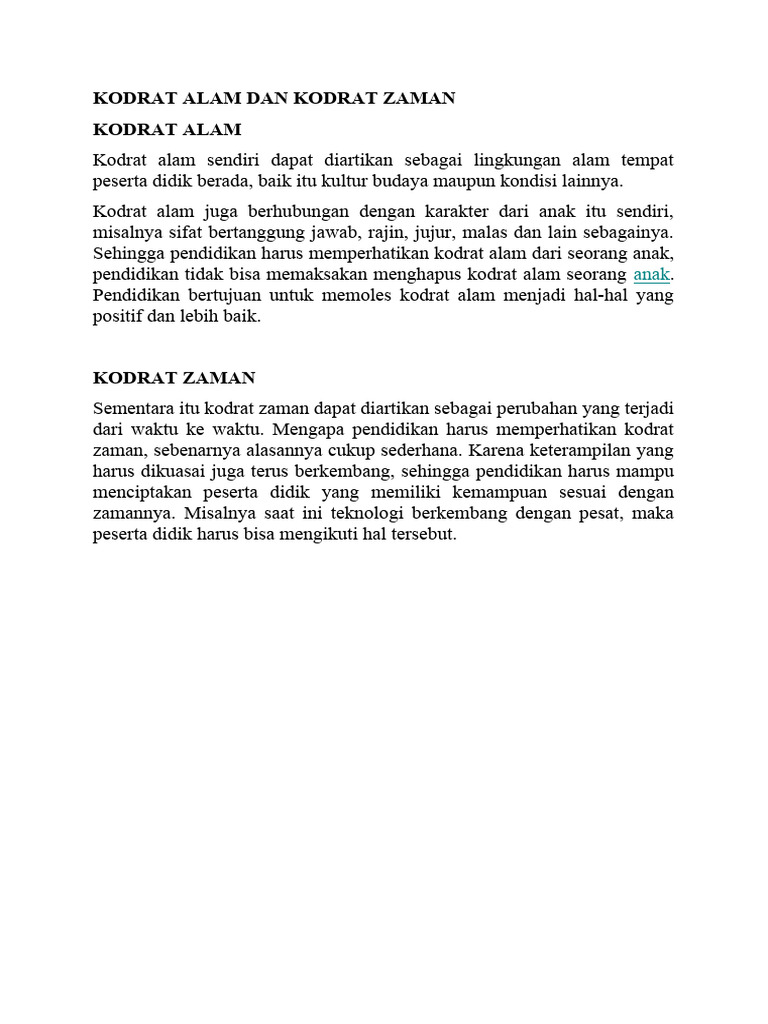 Pendidikan Sesuai Kodrat Alam dan Zaman | PDF | Kesehatan Holistik
