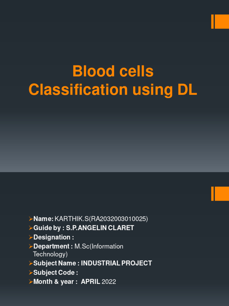 Blood Cell Classification with CNNs | PDF | Red Blood Cell | Deep Learning