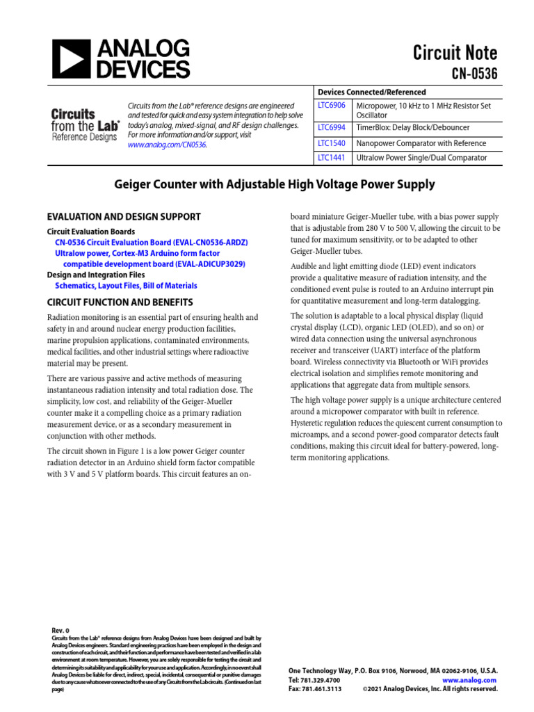 Geiger Counter With Adjustable High Voltage Power Supply | PDF | Vacuum ...