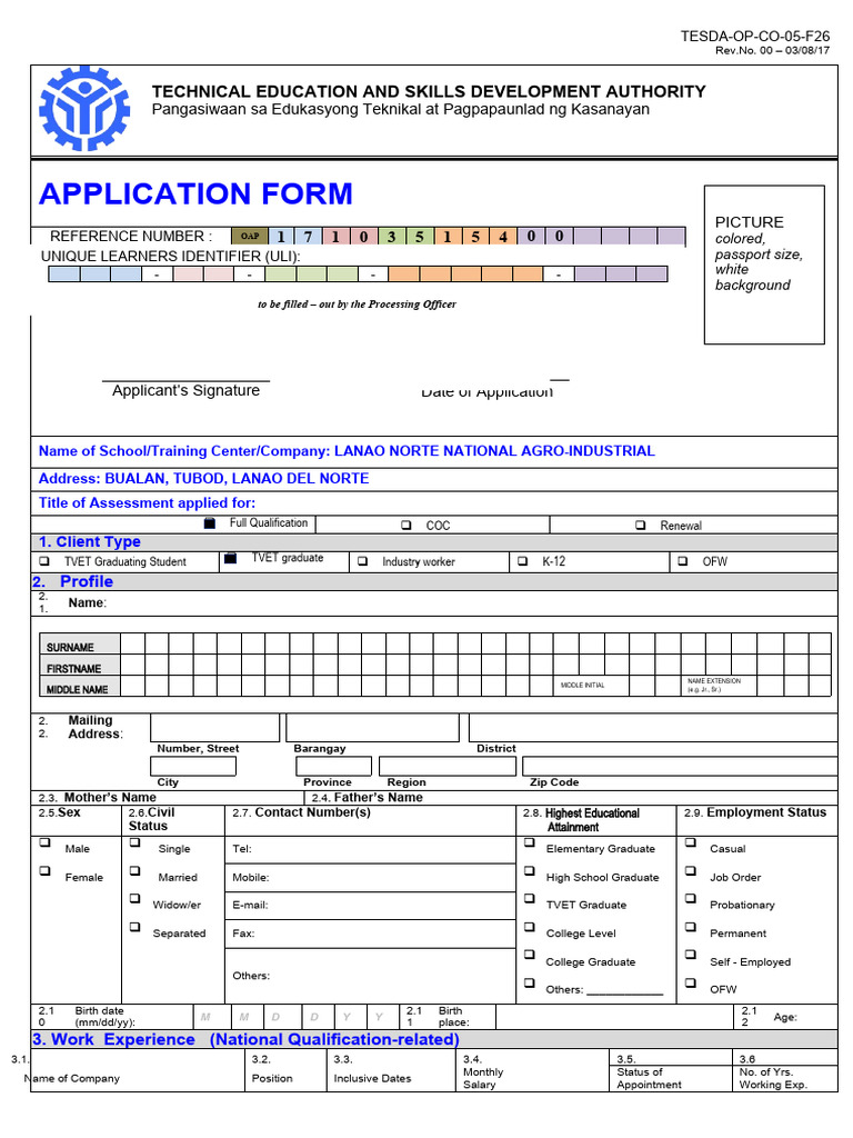 Application Form 2 Copies | PDF
