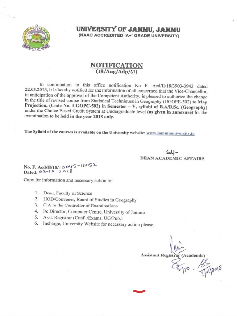 Ba Geography Syllabus Jammu University 36 Sem 2024 PDF Remote Sensing Global Positioning