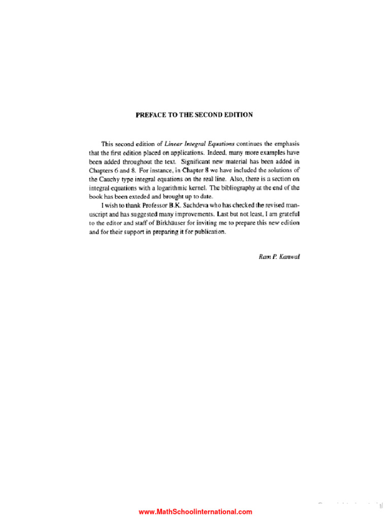 Linear Integral Equations Ram Kanwal | PDF