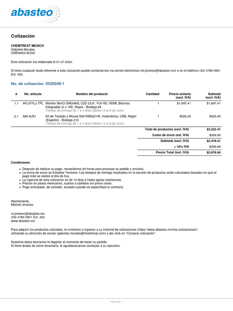 No. de Cotización: 5529248-1 | PDF | Hardware de la computadora ...
