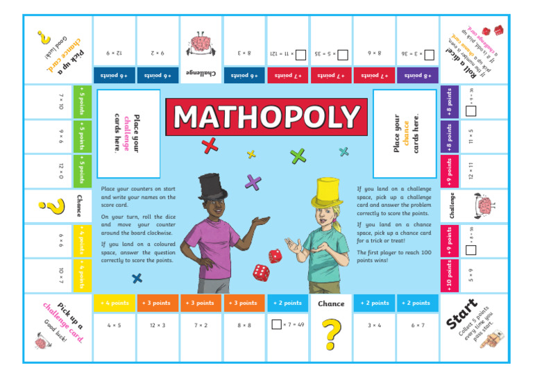 Mathopoly Game Board A3 199295047 Pdf