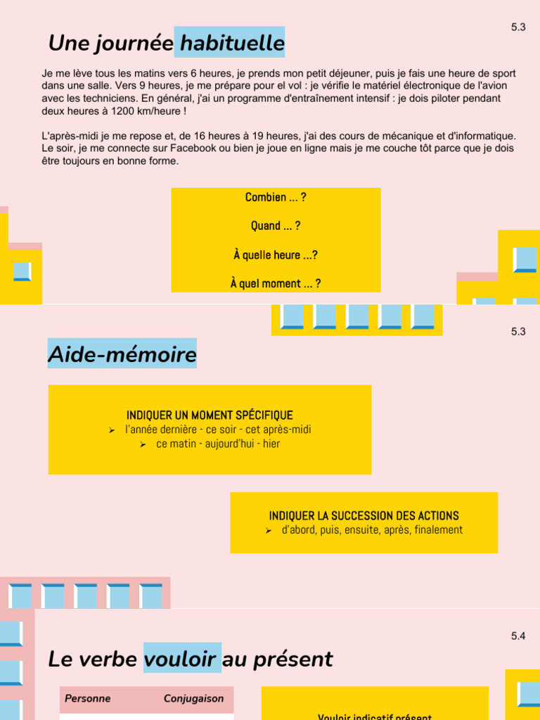Routine quotidienne et verbes français | PDF | Arts du langage et ...