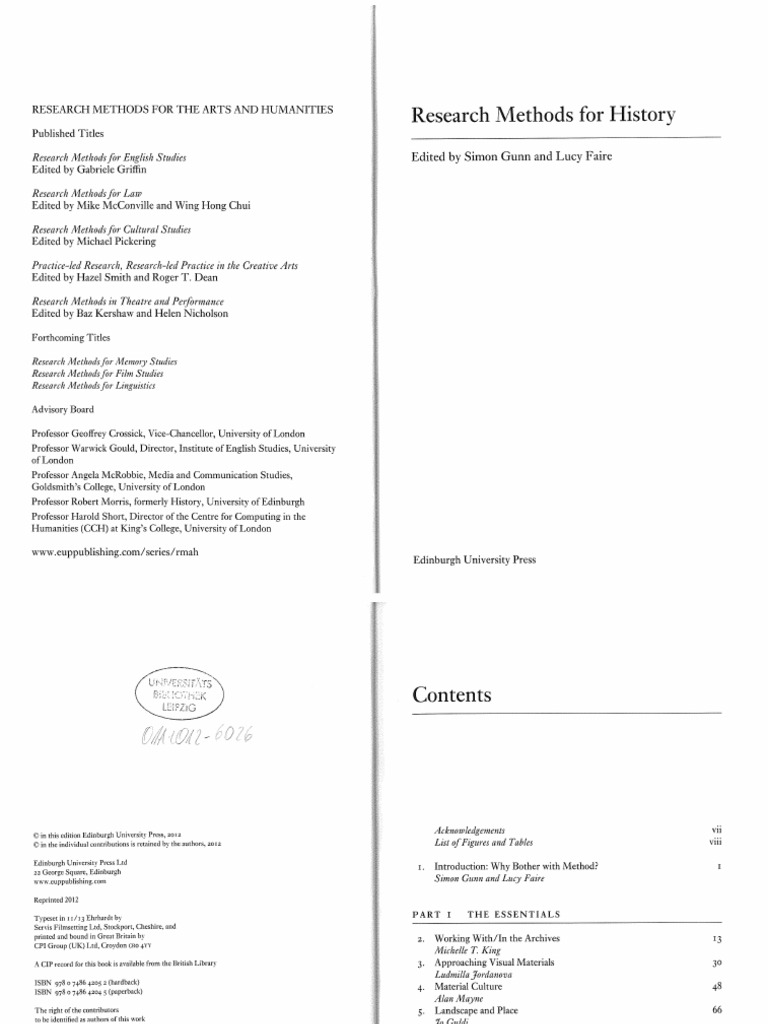 Research Methods for History (24 pages) | PDF