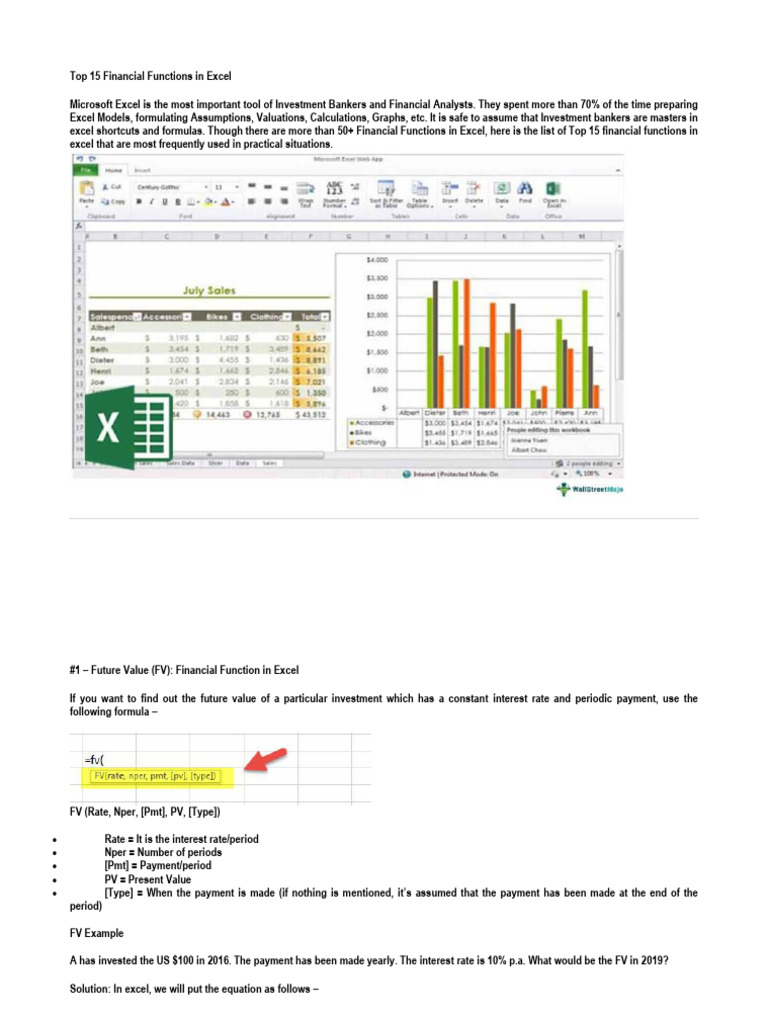 Top 15 Financial Functions in Excel | PDF | Internal Rate Of Return ...