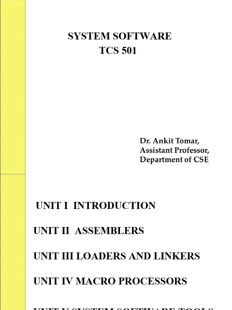 System Software and Machine Architecture | PDF | Software | Assembly ...