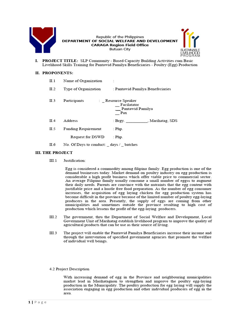 Proposal poultry egg pdf procurement cost