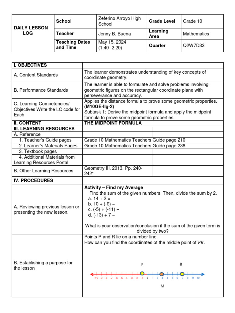 Lesson Plan in Mathematics | PDF | Geometry | Mathematics