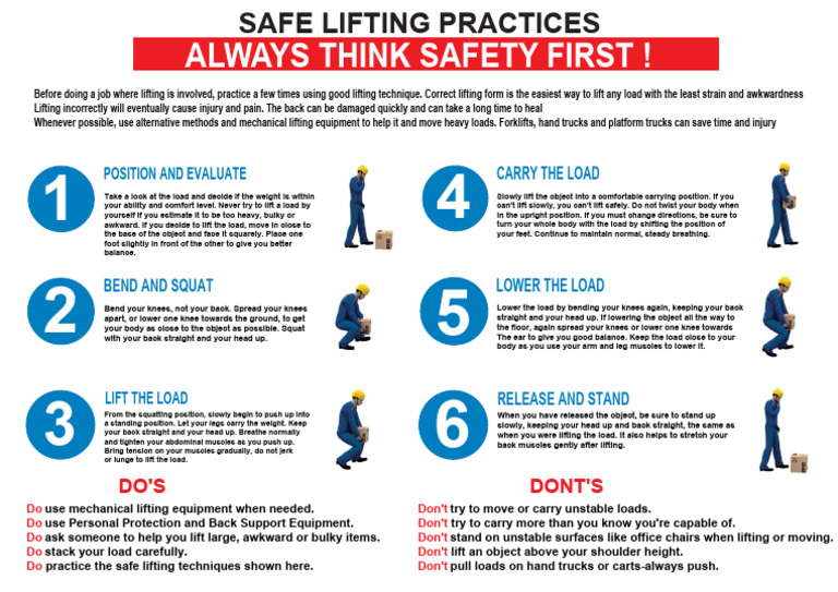 Safe Lifting Techniques Guide | PDF | Self-Improvement