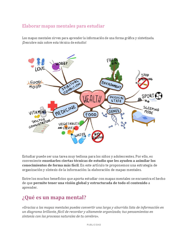 Mapas mentales para estudiar eficazmente | PDF | Aprendizaje ...