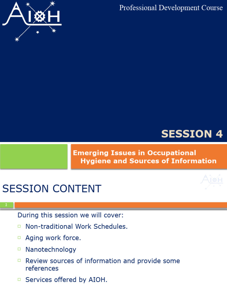 Session 4 AIOH Emerging Issues Final | PDF | Occupational Hygiene ...
