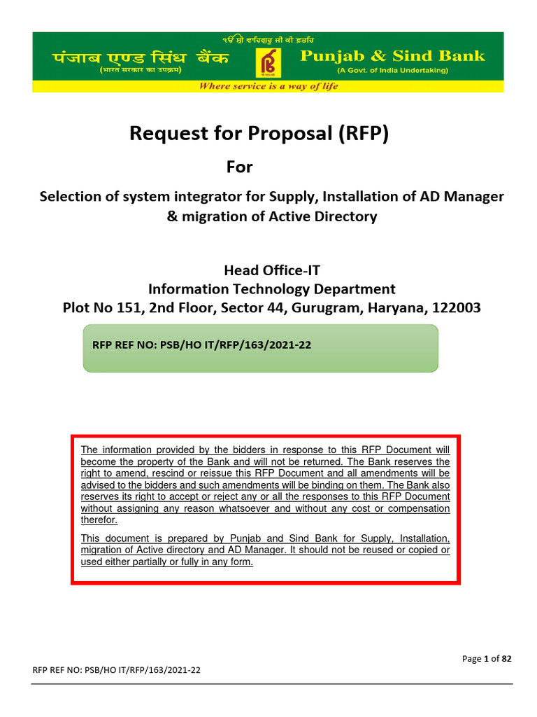 RFP for Active Directory Integration | PDF | Active Directory | Request ...