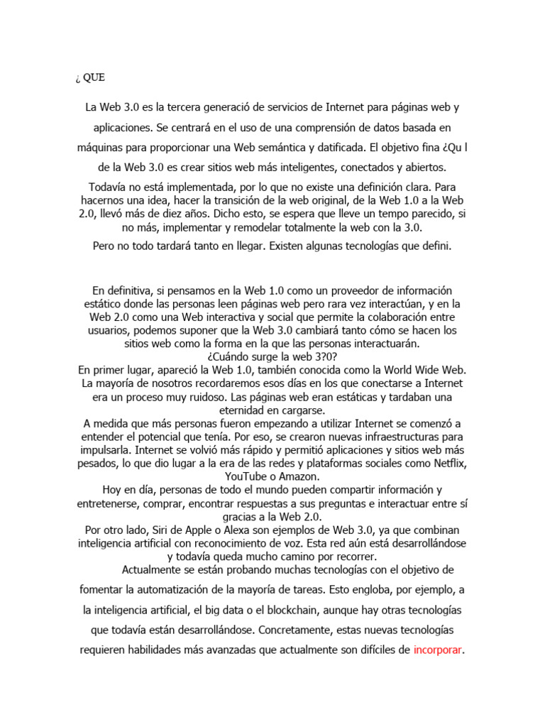 Qu es la web 3 pdf red mundial internet y web