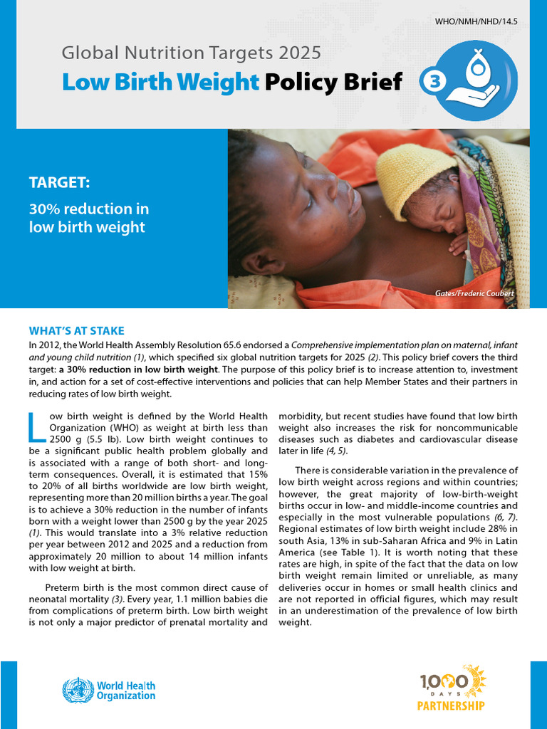 Reducing Low Birth Weight: Global Strategies | PDF | Low Birth Weight ...