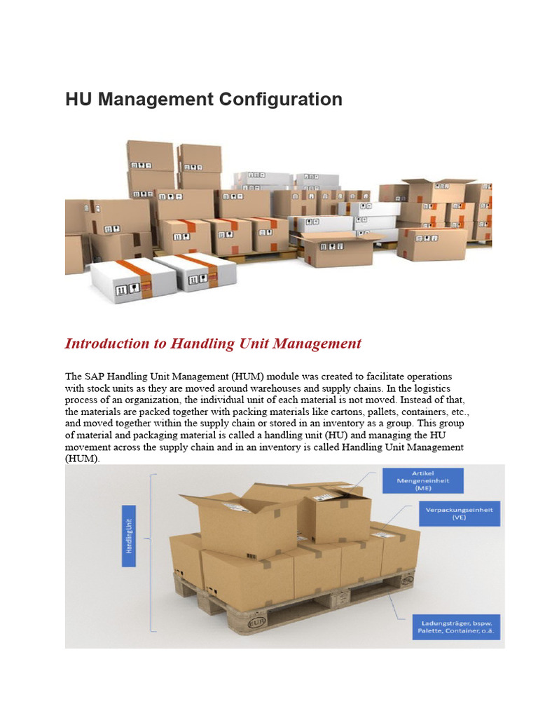 Hu management configuration pdf packaging and labeling logistics