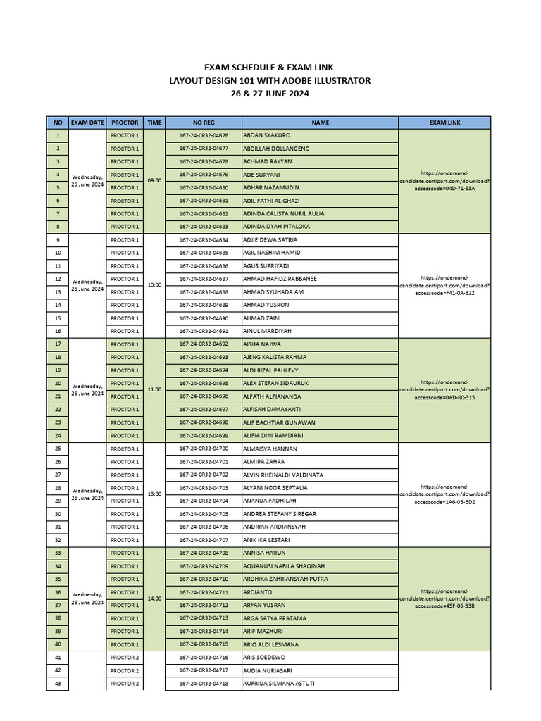 (Hipster) Schedule Exam-Layout Design 101 With Adobe Illustrator 26 ...