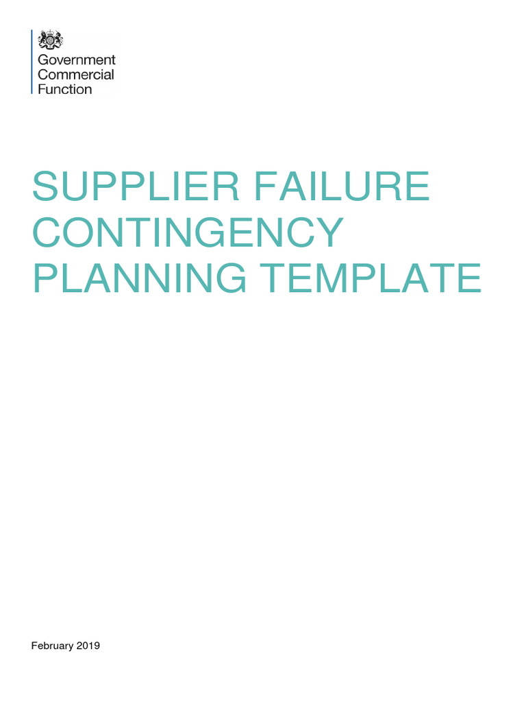 Supplier Failure Contingency Plan Template | PDF | Option (Finance ...