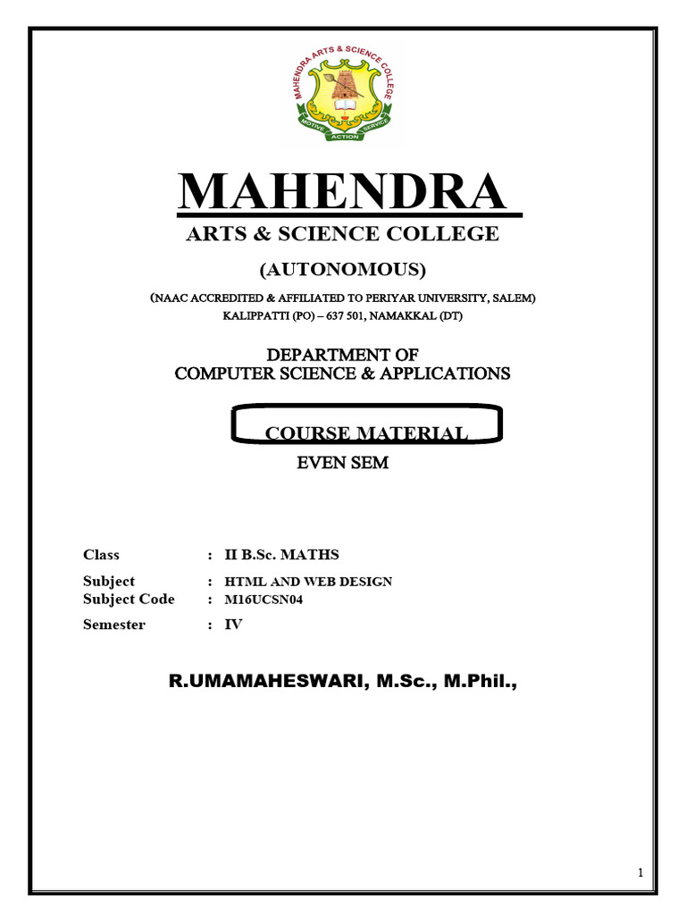 HTML and Web Notes | PDF | Html Element | Html