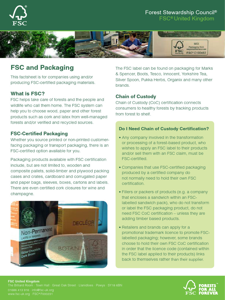 Understanding FSC Packaging Standards | PDF | Forest Stewardship ...