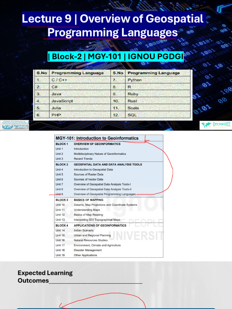 Lecture 9 Overview of Geospatial Programming Languages Block 2 | PDF ...