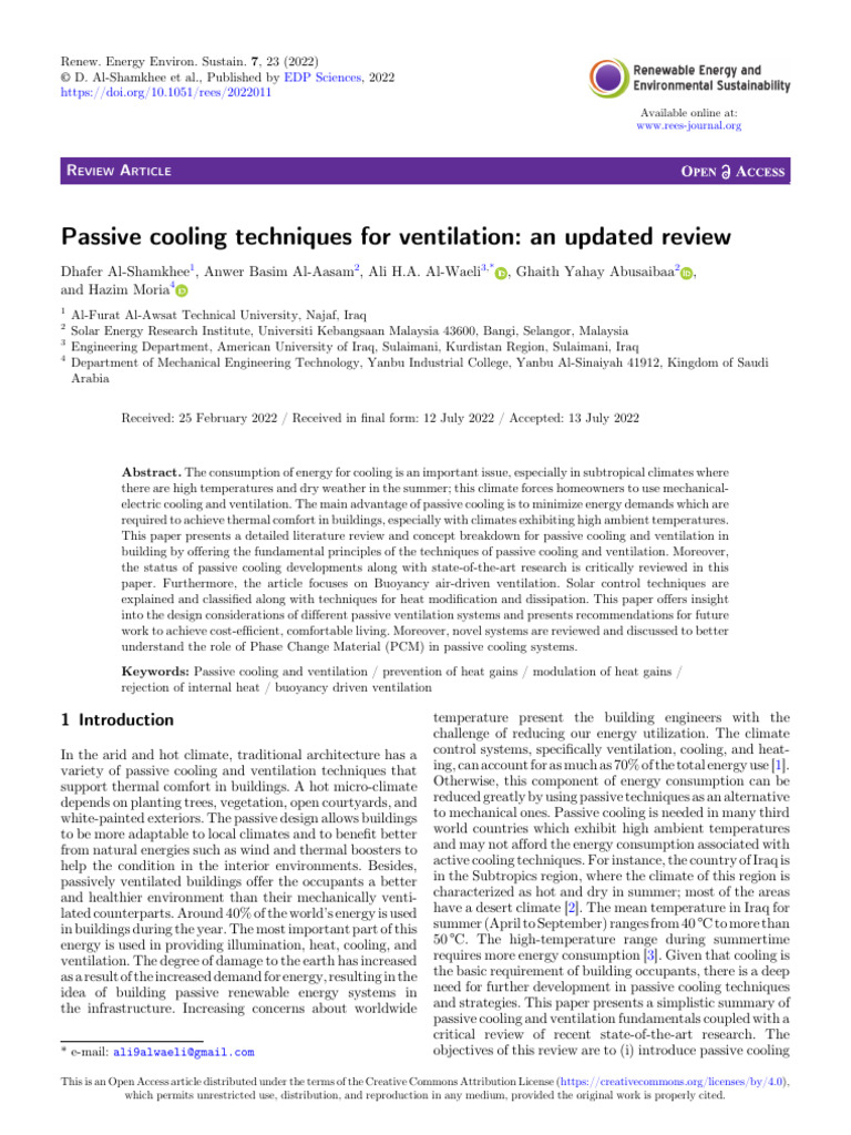 Passive Cooling Techniques for Ventilation | PDF | Building Insulation ...