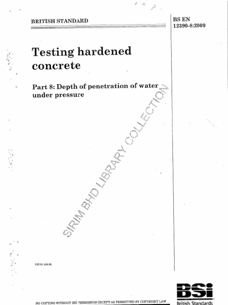 BS EN 12390-8 2009 | PDF