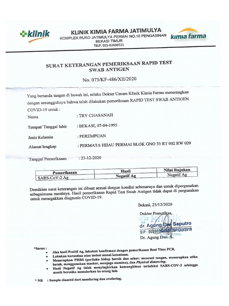 SWAB ANTIGEN kimia farma PDF