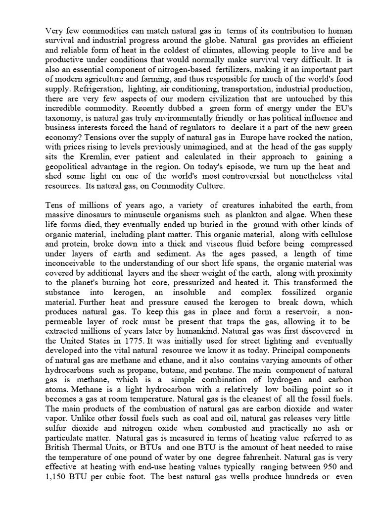 The Importance of Natural Gas Today | PDF | Natural Gas | Combustion