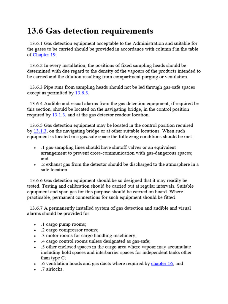 13.6 Gas Detection Requirements | PDF | Gases | Equipment