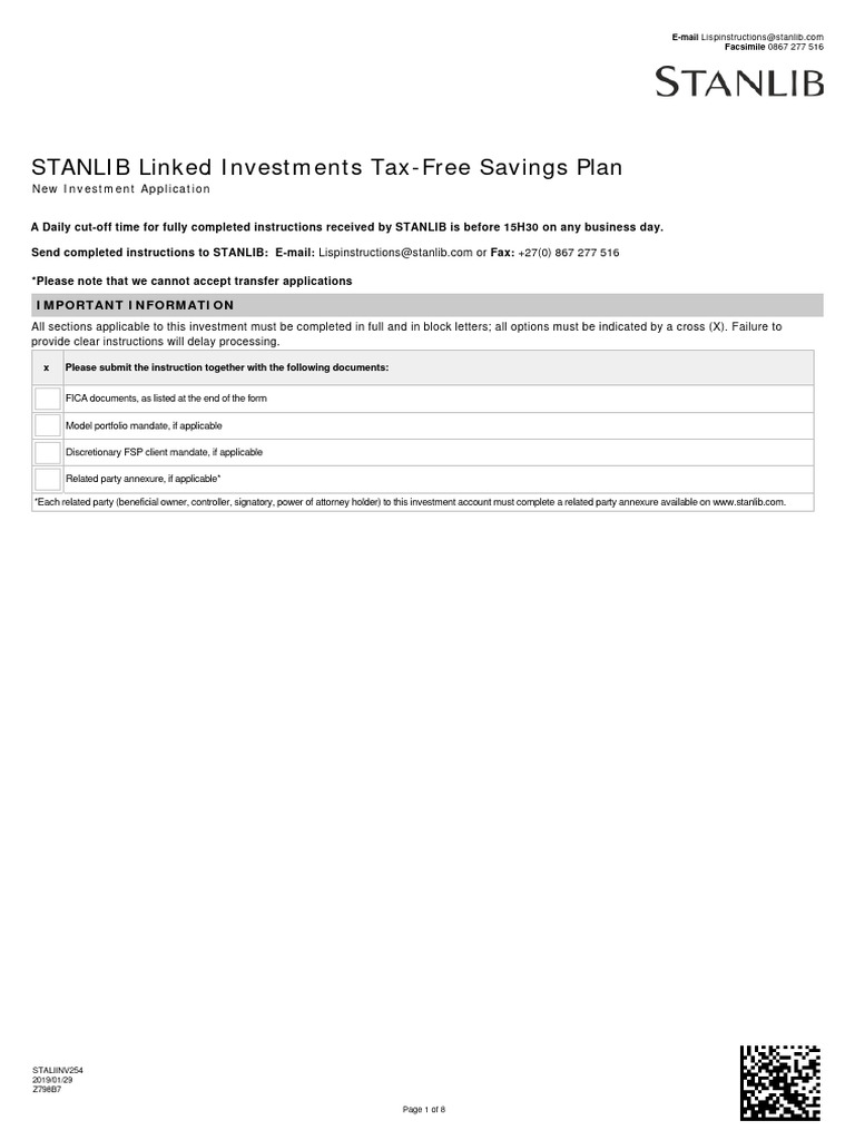 STANLIB Unit Trust Withdrawal Instructions | PDF | Identity Document ...
