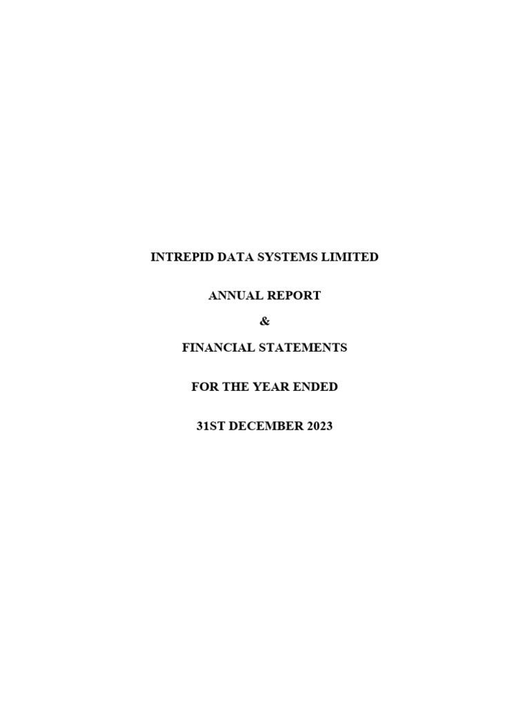 Intrepid Data Systems FS 2023 | PDF | Audit | Financial Audit