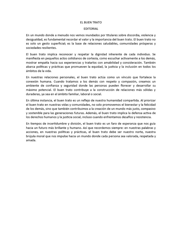 El Buen Trato | PDF