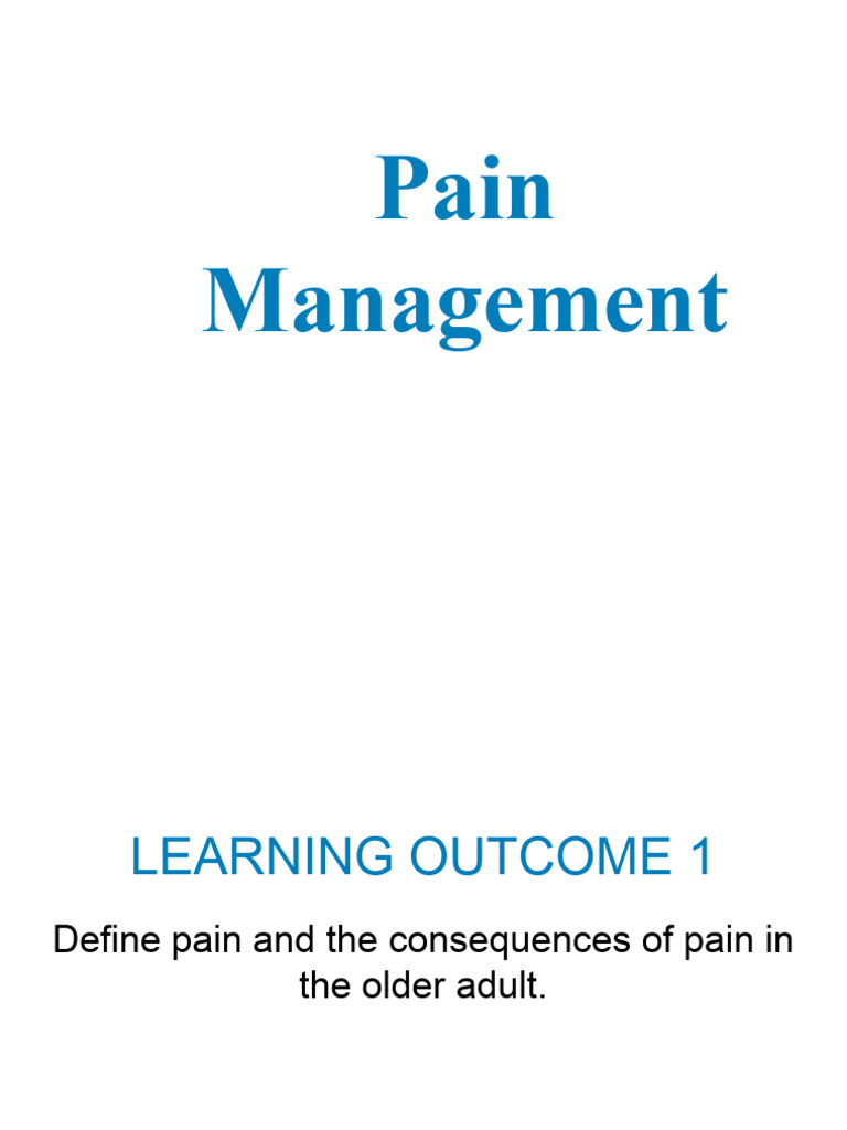 Pain Management in Older Adults Guide | PDF | Pain | Analgesic