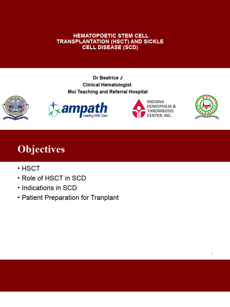 HSCT for Sickle Cell Disease Overview | PDF | Hematopoietic Stem Cell ...