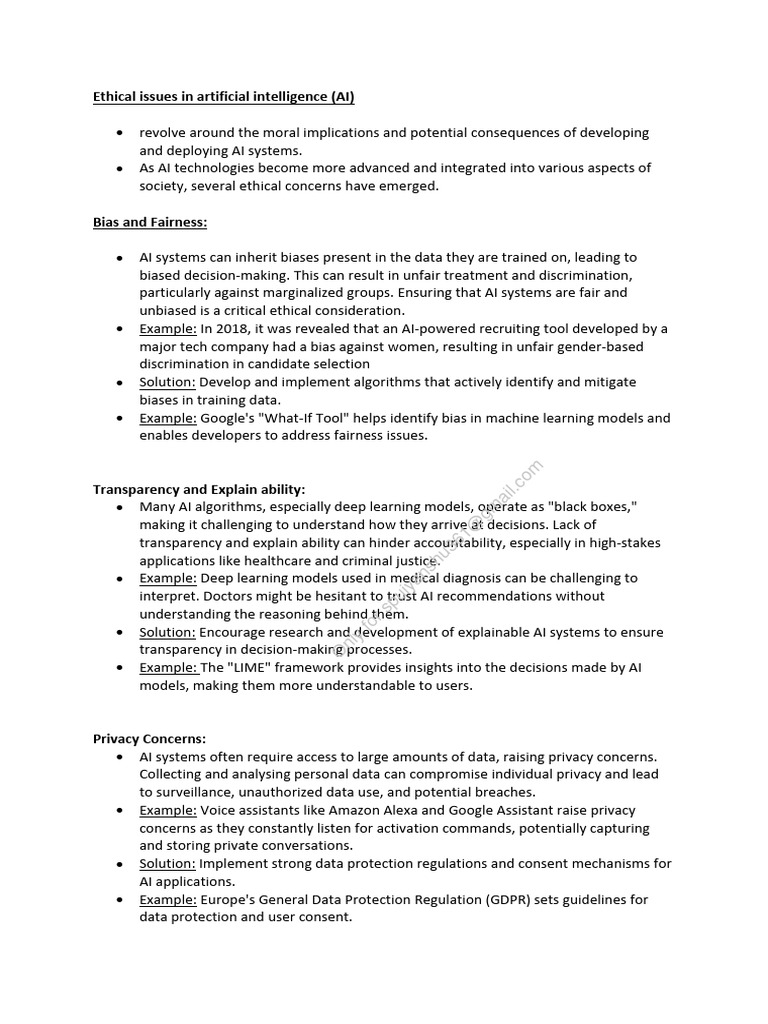 Ethical Issues in AI Development | PDF | Artificial Intelligence ...