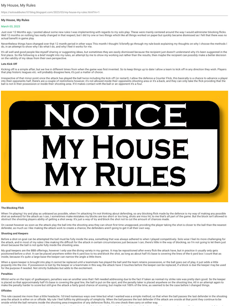 My House, My Rules+ | PDF | Defender (Association Football) | Sport ...